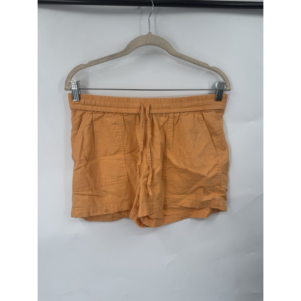 J. Crew Linen Blend Pull On Shorts Women S Orange Beach Preppy Minimalist Casual